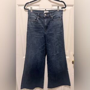 fFrame High-Rise Wide Leg Women’s Jeans in Dark Blue Size 28